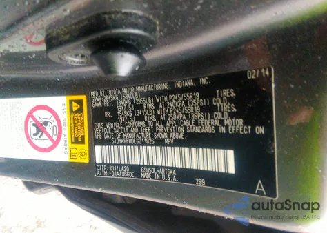 2014 Toyota Highlander Limited V6 from USA, damaged, VIN 5TDYKRFH0ES011826